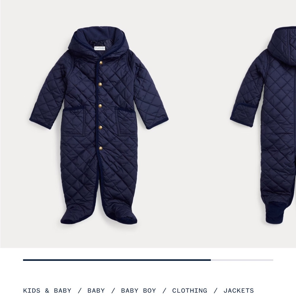 Ralph Lauren Hooded Barn Bunting Snowsuit